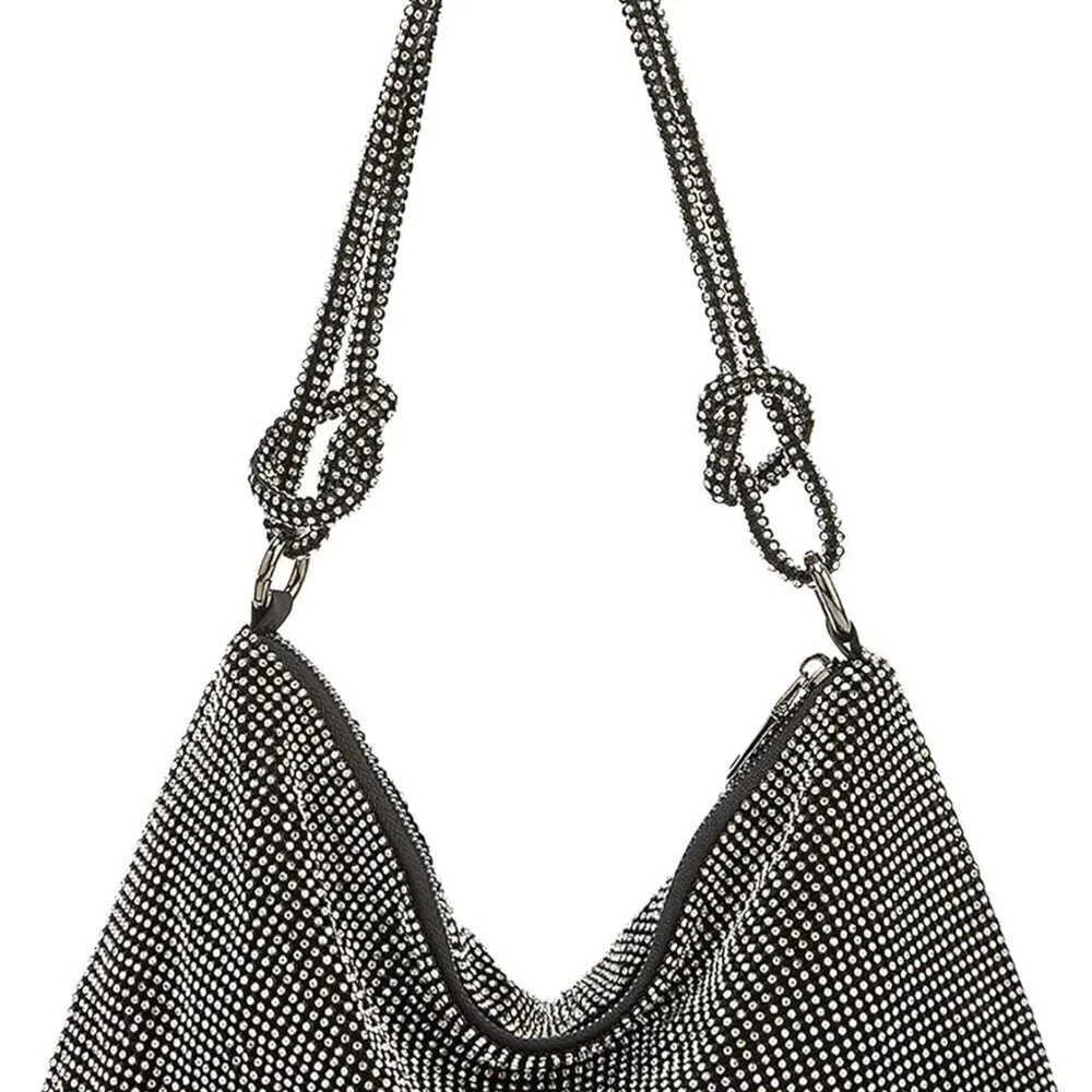 Women Rhinestone Hobo Bag Sparkly Evening Purse Wedding Party Accessory